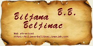 Biljana Beljinac vizit kartica